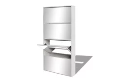 Skoskåp Med 4 Lådor Och Spegel Ek 63x17x134 Cm 8 Skoskåp Med 4 Lådor Och Spegel Ek 63x17x134 Cm -SONGMICS Försäljning skoskap med 4 lador och spegel vit 63x17x134 cm vit 3504521