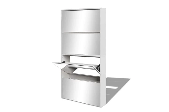 Skoskåp Med 4 Lådor Och Spegel Ek 63x17x134 Cm 4 Skoskåp Med 4 Lådor Och Spegel Ek 63x17x134 Cm - Bild 4