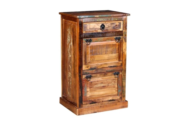 Skoskåp Med Låda Och 4 Nivåer Massivt återvunnet Trä 1 Skoskåp Med Låda Och 4 Nivåer Massivt återvunnet Trä