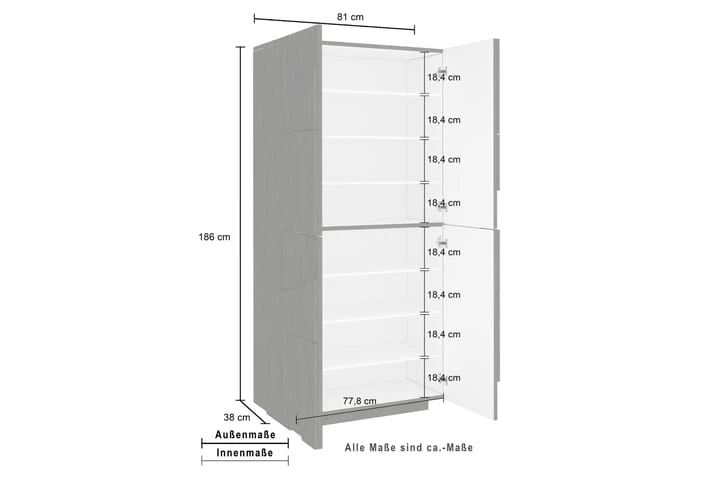 Skoskåp Pinsac 81x39 Cm 4 Dörrar 7 Skoskåp Pinsac 81x39 Cm 4 Dörrar - Bild 7