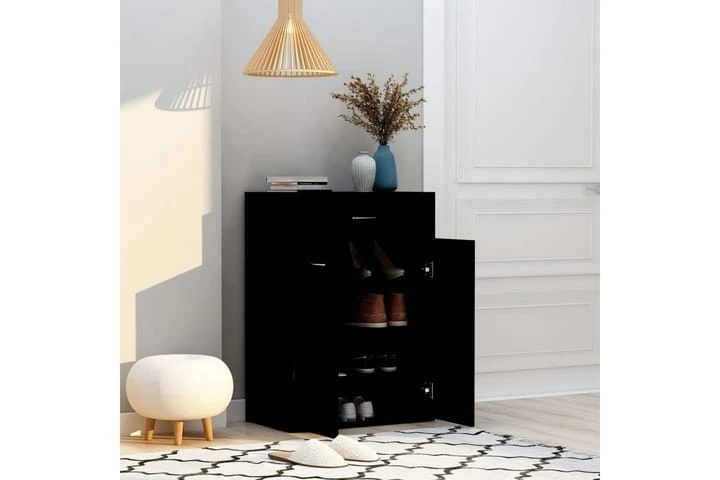 Skoskåp Svart 60x35x84 Cm Spånskiva 7 Skoskåp Svart 60x35x84 Cm Spånskiva - Bild 7