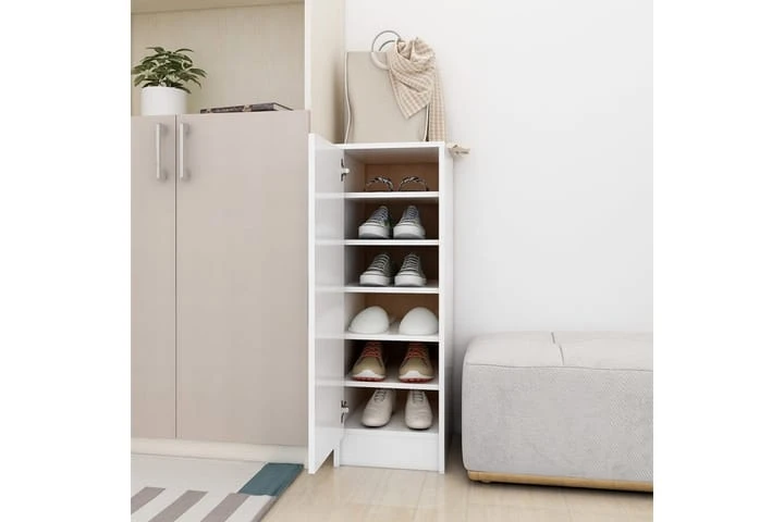 Skoskåp Vit 32x35x92 Cm Spånskiva 2 Skoskåp Vit 32x35x92 Cm Spånskiva - Bild 2