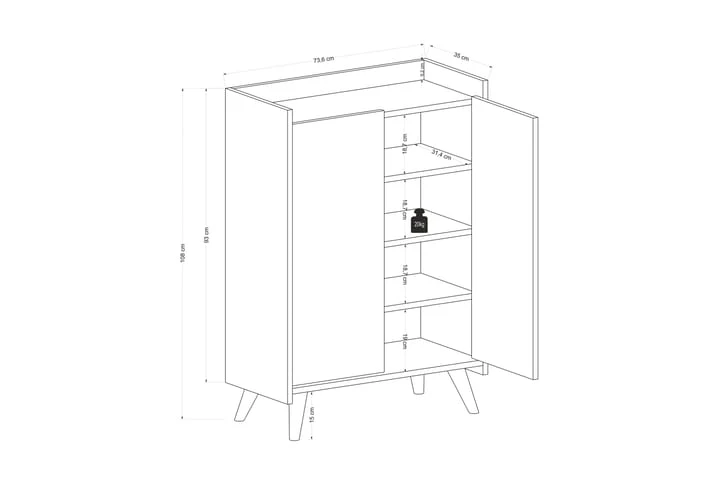 Skoskåp Zakkum 73,6x108 Cm 7 Skoskåp Zakkum 73,6x108 Cm - Bild 7