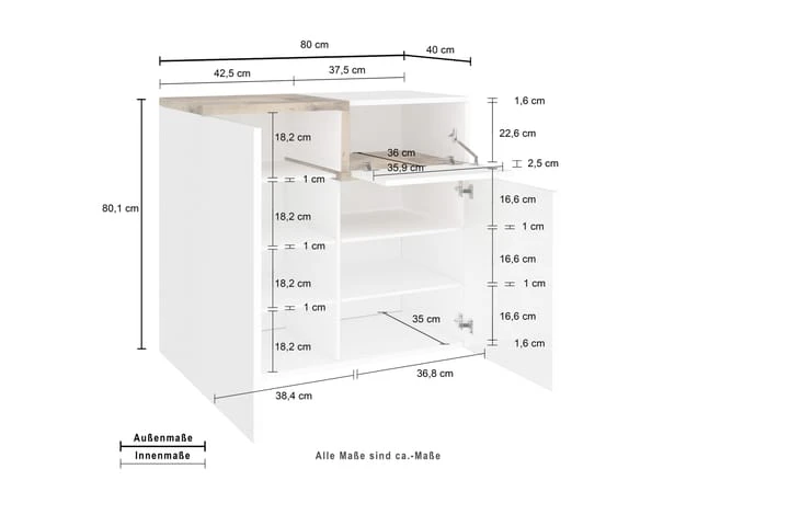 Skoskåp Zeinia 120x30 Cm 2 Dörrar 5 Skoskåp Zeinia 120x30 Cm 2 Dörrar - Bild 5