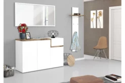 Skoskåp Zeinia 80x40 Cm 3 Dörrar 8 Skoskåp Zeinia 80x40 Cm 3 Dörrar -SONGMICS Försäljning skoskap zeinia 80x40 cm 3 dorrar naturlonnfargvit hogglans 3874492