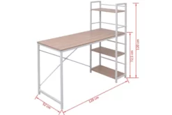 Skrivbord Med Bokhylla 4 Hyllor Ek 9 Skrivbord Med Bokhylla 4 Hyllor Ek -SONGMICS Försäljning skrivbord med bokhylla 4 hyllor ek brun 3504130