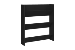 Väggmonterat Skoställ 2 St Svart Högglans 80x18x90 Cm Spånsk