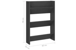 Väggmonterat Skoställ Svart 60x18x90 Cm Spånskiva 11 Väggmonterat Skoställ Svart 60x18x90 Cm Spånskiva -SONGMICS Försäljning vaggmonterat skostall gra 60x18x90 cm spanskiva gra 3497412